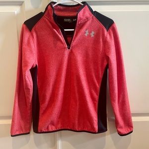 Under armour lightweight sweatshirt.  Light red/black. Boys large